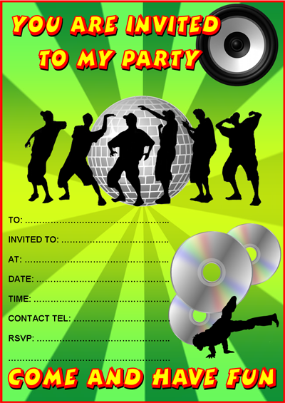 Free Disco Party Invitation